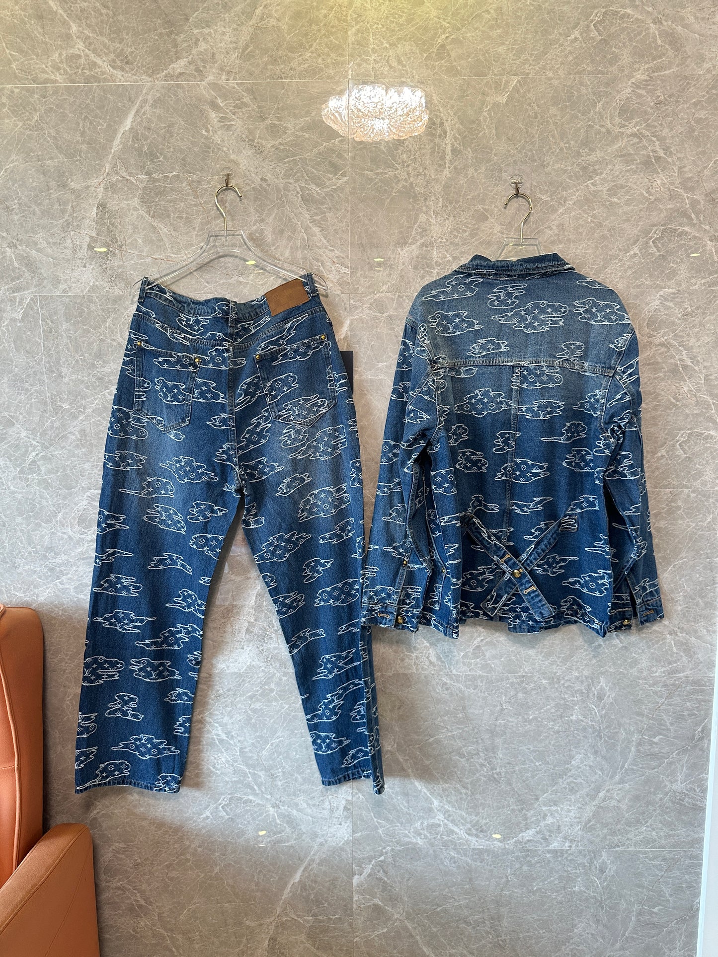 Louis Vuitton Monogram Clouds Denim Set