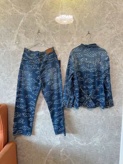 Louis Vuitton Monogram Clouds Denim Set