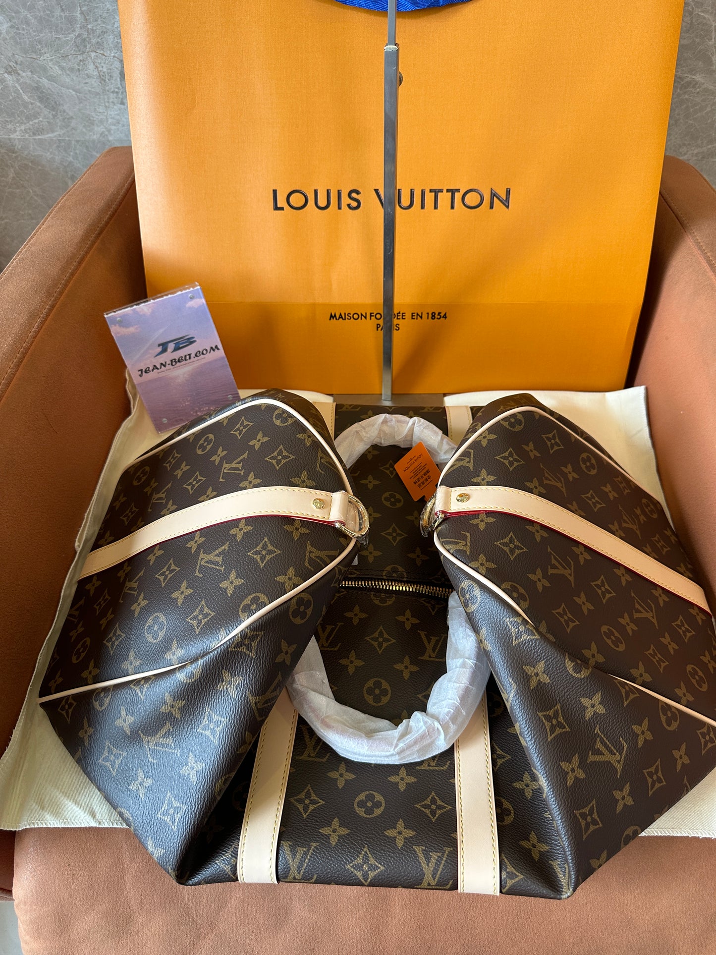 Louis Vuitton Keepall Bandoulière 50 Monogram Canvas Travel Bag with Strap