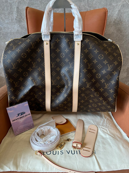 Louis Vuitton Keepall Bandoulière 50 Monogram Canvas Travel Bag with Strap