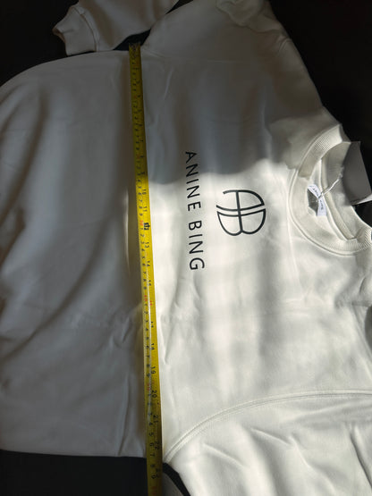 Sudadera blanca de mezcla de algodón con monograma Jaci de Anine Bing