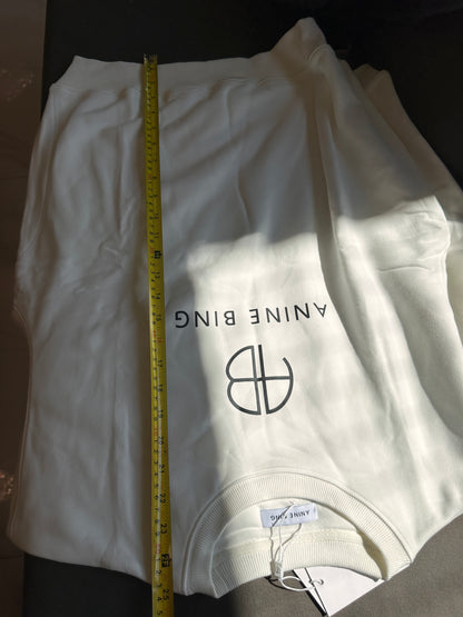 Sudadera blanca de mezcla de algodón con monograma Jaci de Anine Bing