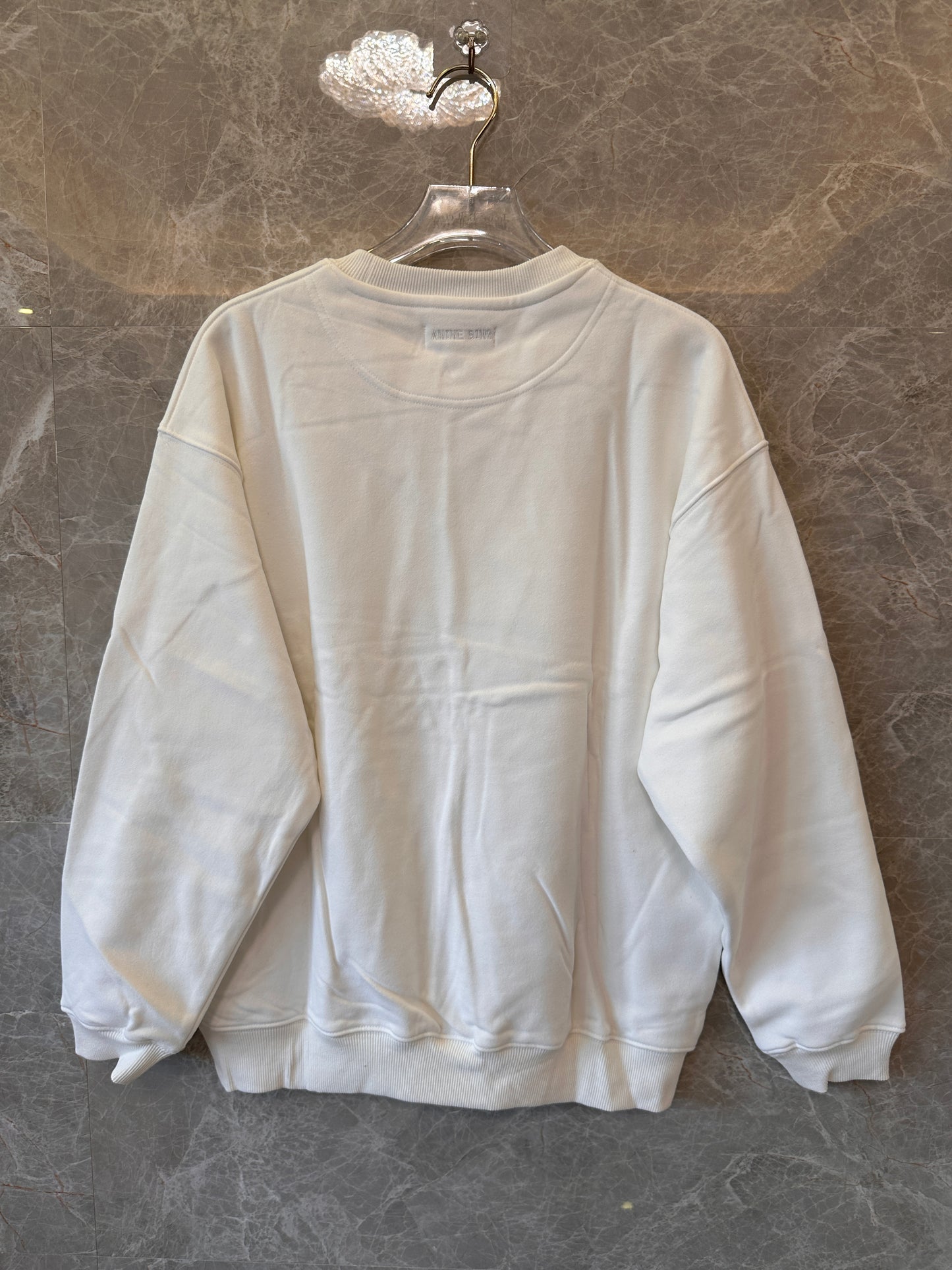 Sudadera blanca de mezcla de algodón con monograma Jaci de Anine Bing
