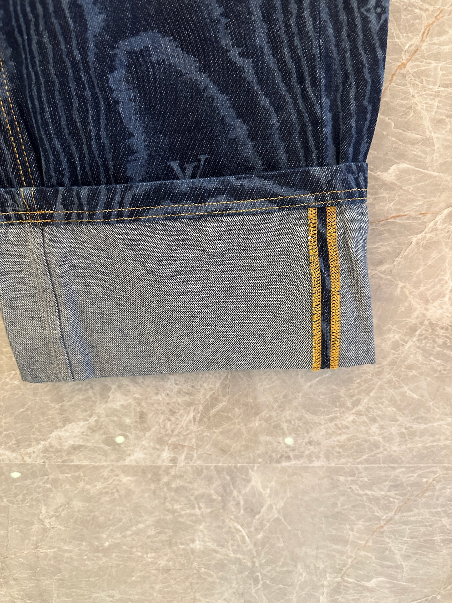 Louis Vuitton Monogram Woodgrain Denim Pants – Wide Leg