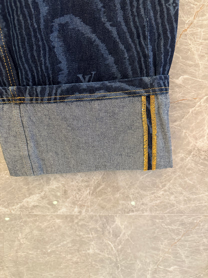 Louis Vuitton Monogram Woodgrain Denim Pants – Wide Leg
