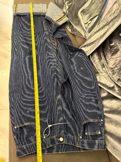 Louis Vuitton Monogram Woodgrain Denim Pants – Wide Leg