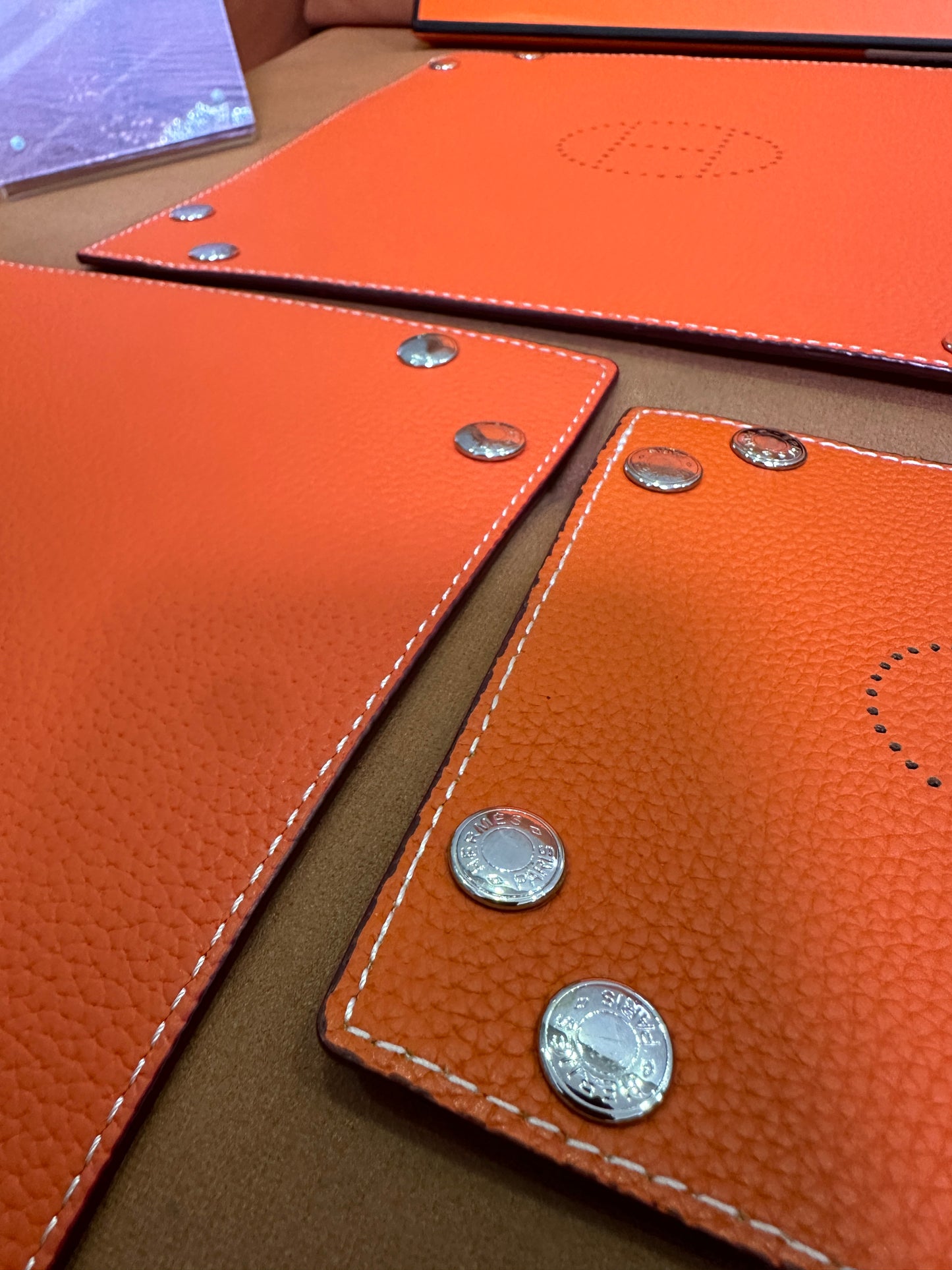 Hermès Valet Tray Set – Orange Leather Catchall