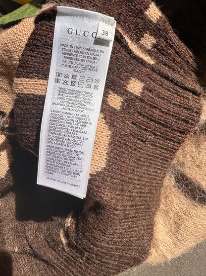 Cardigan Gucci GG de lã mohair jacquard
