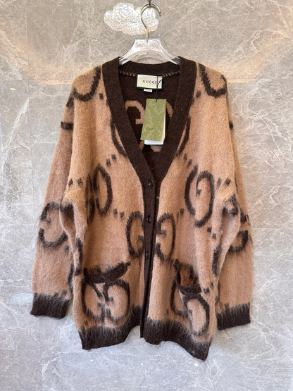Cardigan Gucci GG de lã mohair jacquard
