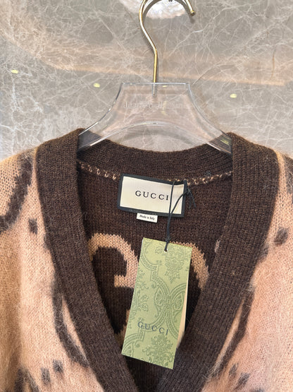 Cardigan Gucci GG de lã mohair jacquard