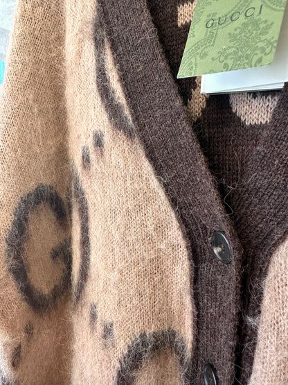 Cardigan Gucci GG de lã mohair jacquard