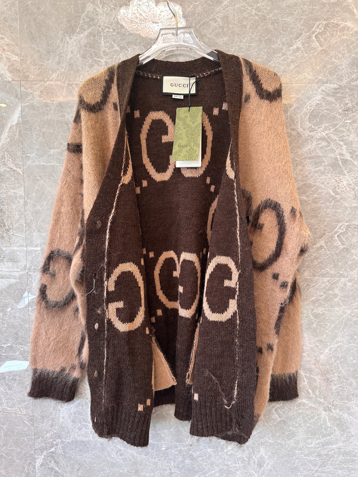 Cardigan Gucci GG de lã mohair jacquard