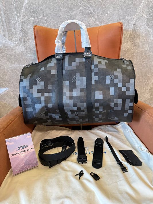 Louis Vuitton Keepall Bandoulière 52 Pixel Monogram Canvas Travel Bag