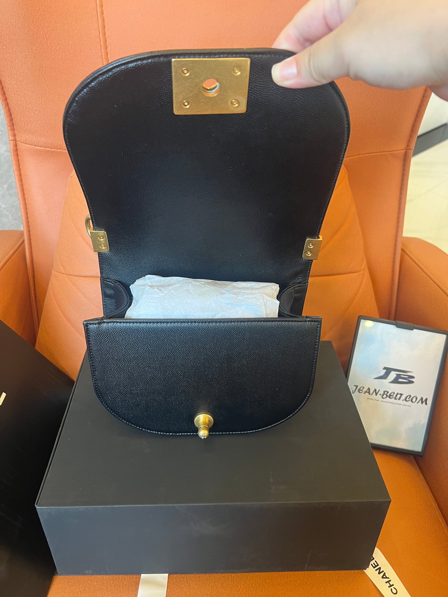 Chanel Boy Saddle Messenger Bag Incas Black Gold