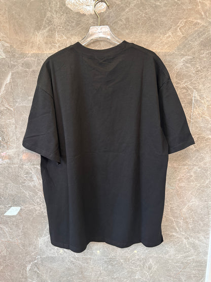 Celine Paris Logo Cotton T-shirt in Black