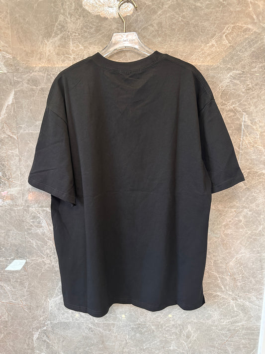 Celine Paris Logo Cotton T-shirt in Black