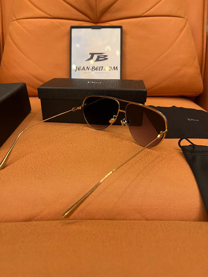 Óculos de sol aviador dourados estilo piloto Dior