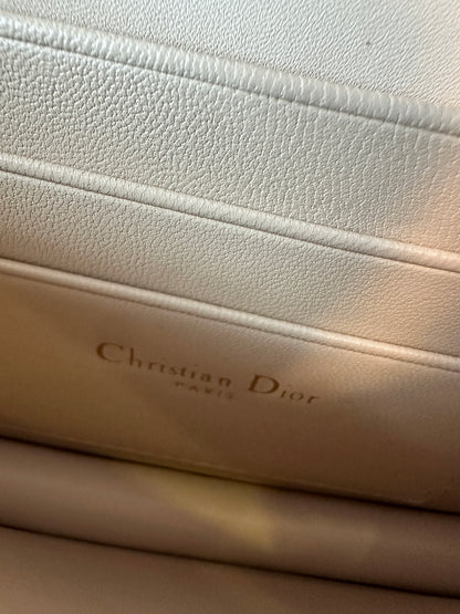 Dior Caro Bag in Beige Cannage Leather with Gold Lock