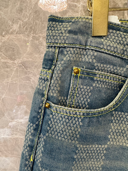 Louis Vuitton Damier Denim Jeans – Blue
