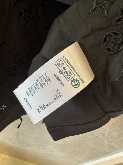 Camisa Louis Vuitton de Manga Curta Preta com Monogram Bordado