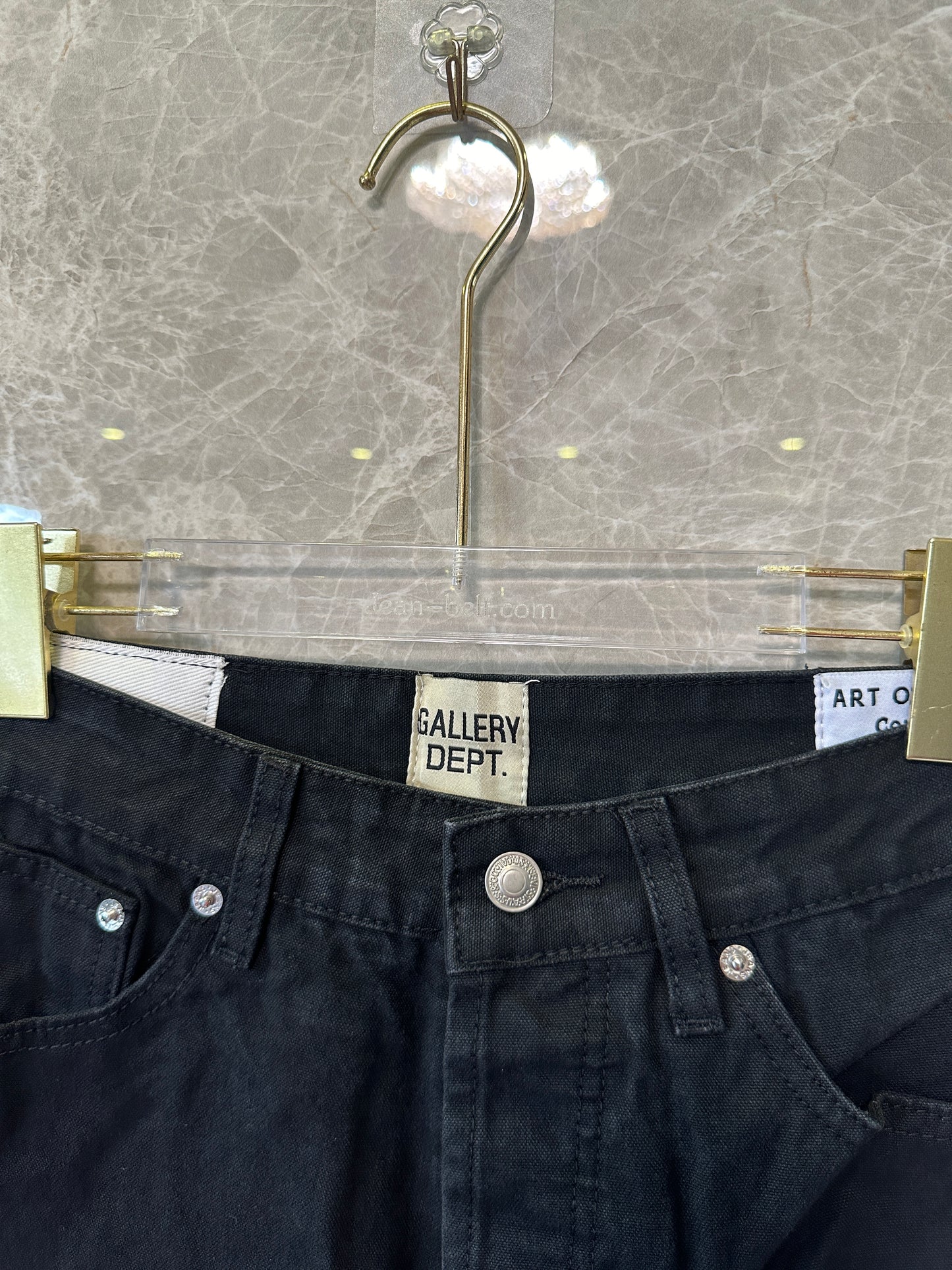 Gallery Dept. Black Denim Jeans with White Side Stripes