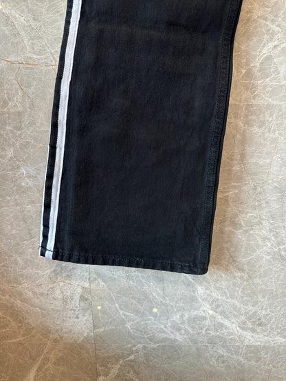 Gallery Dept. Black Denim Jeans with White Side Stripes