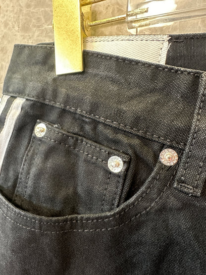 Gallery Dept. Black Denim Jeans with White Side Stripes
