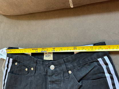 Gallery Dept. Black Denim Jeans with White Side Stripes