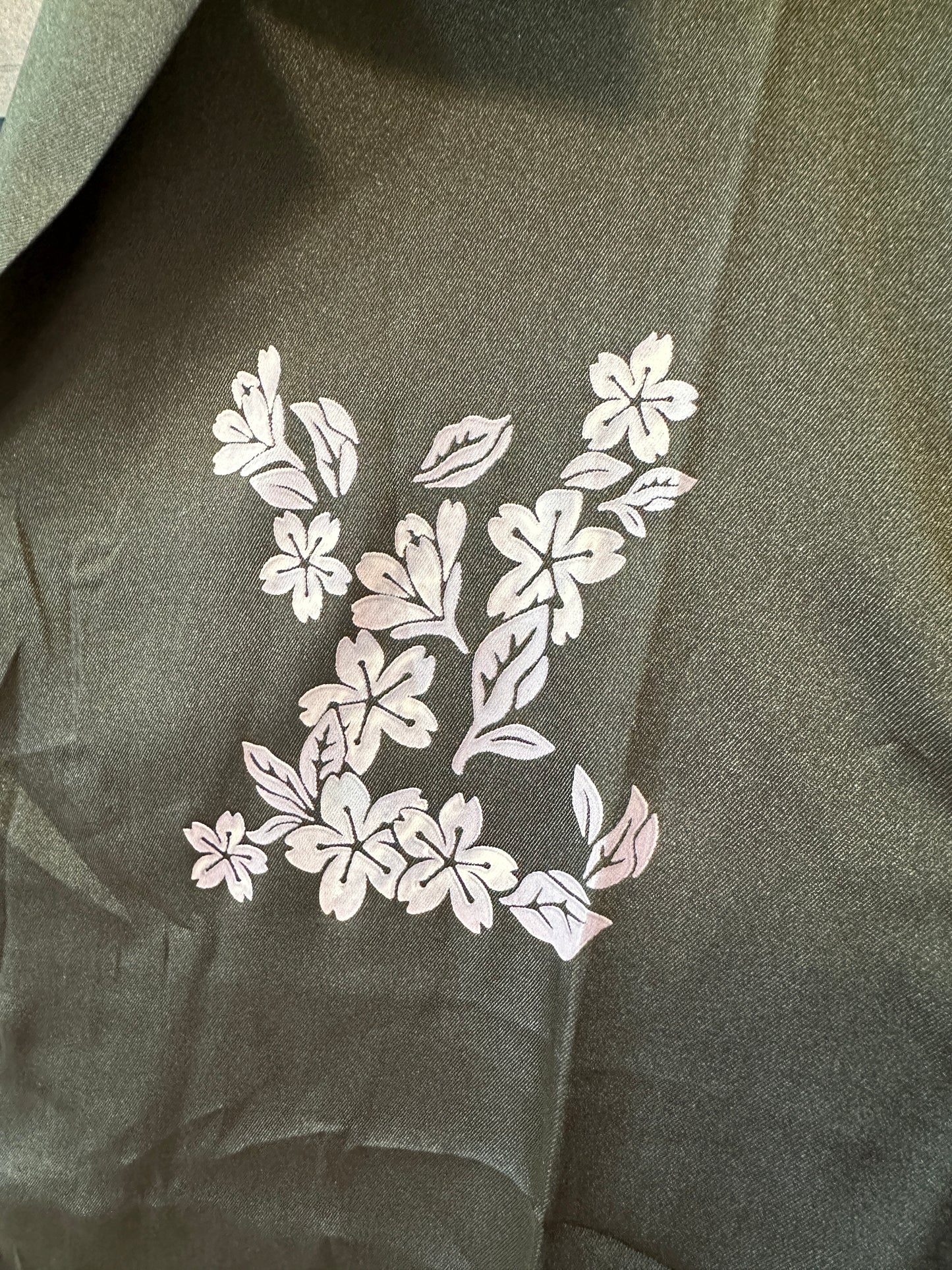 Louis Vuitton Men’s Black Short-Sleeve Shirt with Embroidered Floral Detail