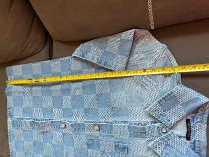 Louis Vuitton Damier Short Sleeve Denim Shirt Blue