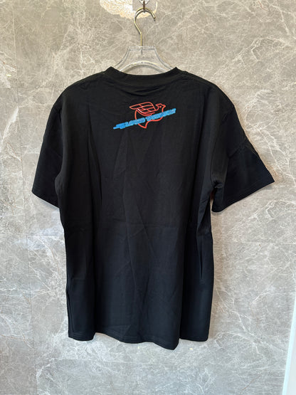 Louis Vuitton Black Cotton T-Shirt with Neon Motel Embroidery