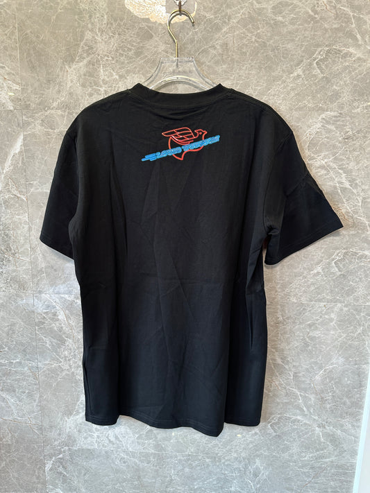 Louis Vuitton Black Cotton T-Shirt with Neon Motel Embroidery