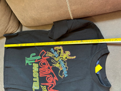 Louis Vuitton Black Cotton T-Shirt with Neon Motel Embroidery