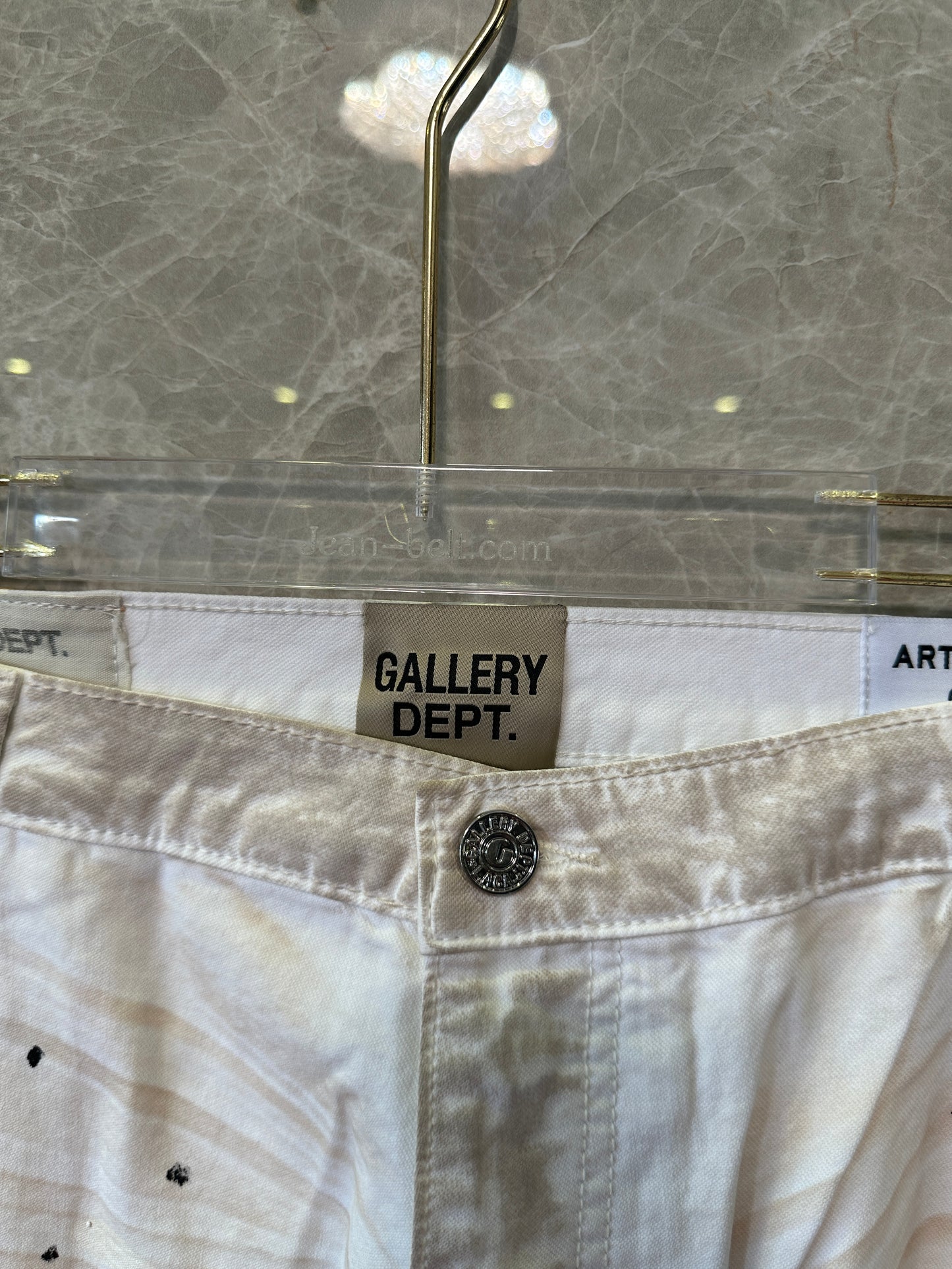 Gallery Dept. White Paint-Splatter Carpenter Pants