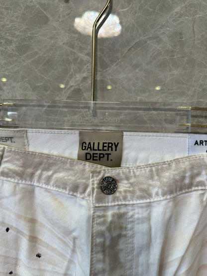 Gallery Dept. White Paint-Splatter Carpenter Pants