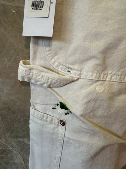 Gallery Dept. White Paint-Splatter Carpenter Pants