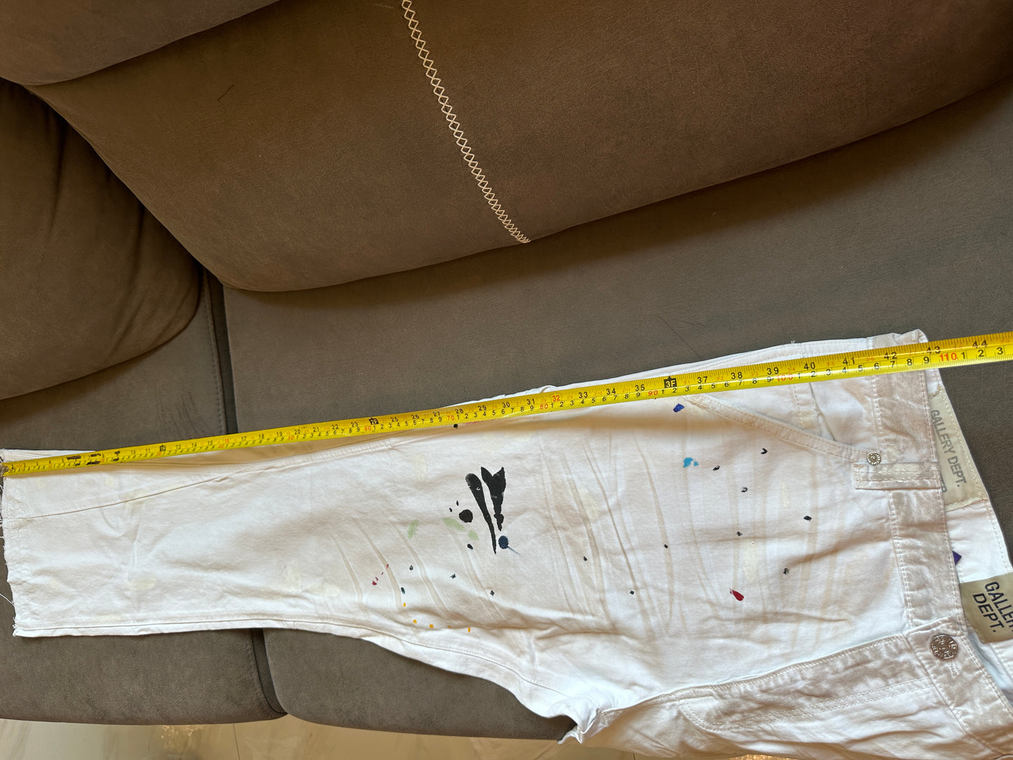 Gallery Dept. White Paint-Splatter Carpenter Pants