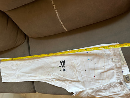 Gallery Dept. White Paint-Splatter Carpenter Pants