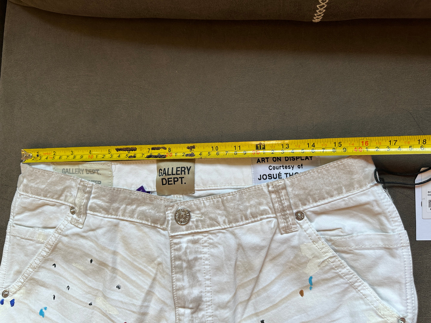 Gallery Dept. White Paint-Splatter Carpenter Pants
