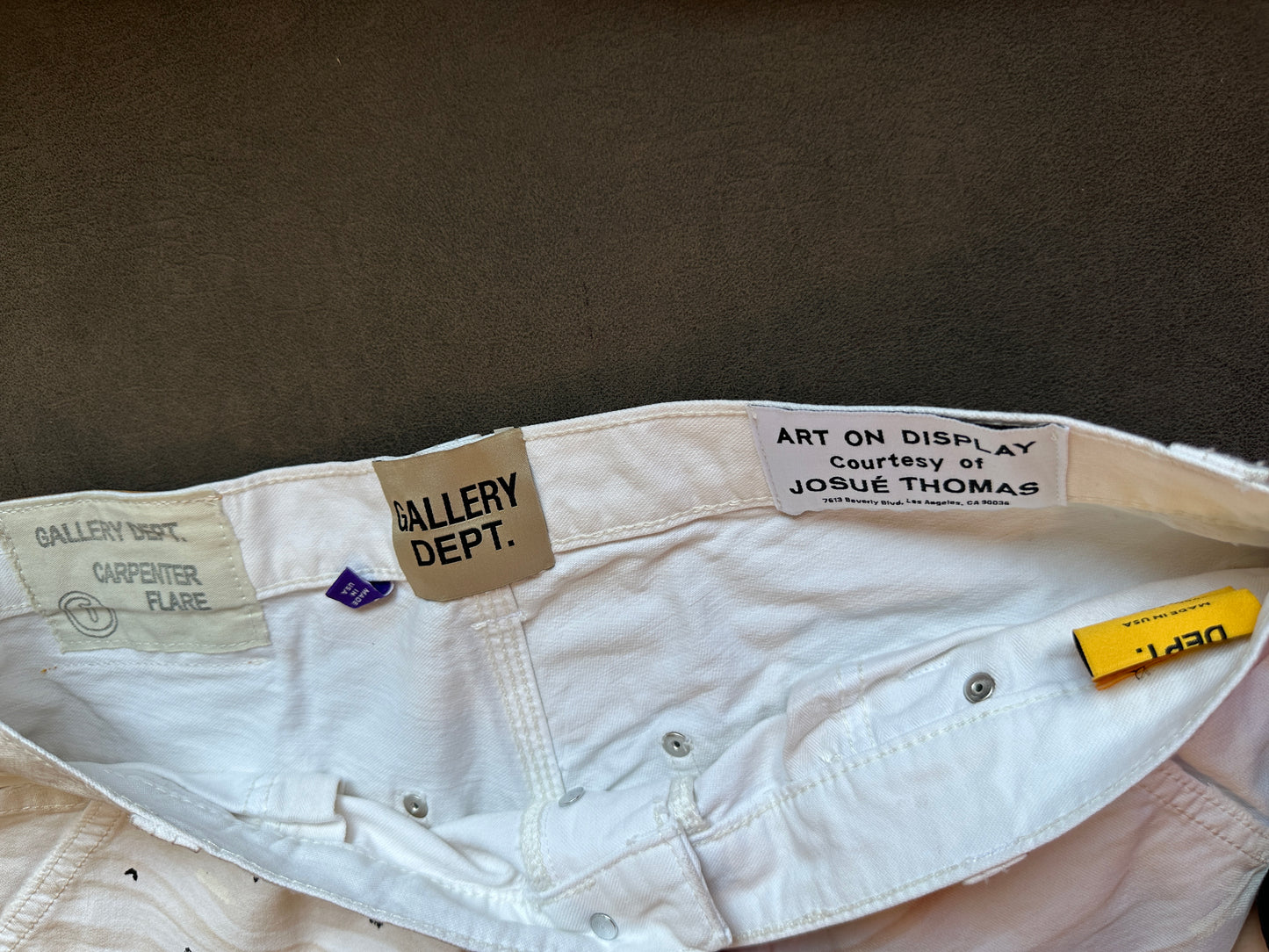 Gallery Dept. White Paint-Splatter Carpenter Pants