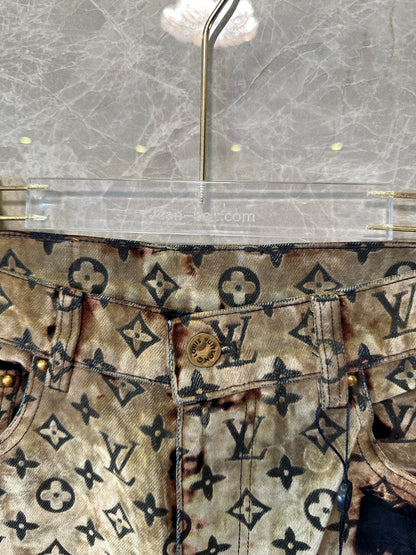 Louis Vuitton Monogram Velvet Burnout Jeans – Black & Beige