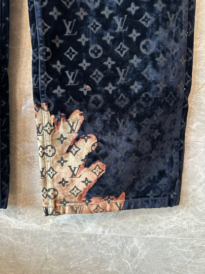 Louis Vuitton Monogram Velvet Burnout Jeans – Black & Beige