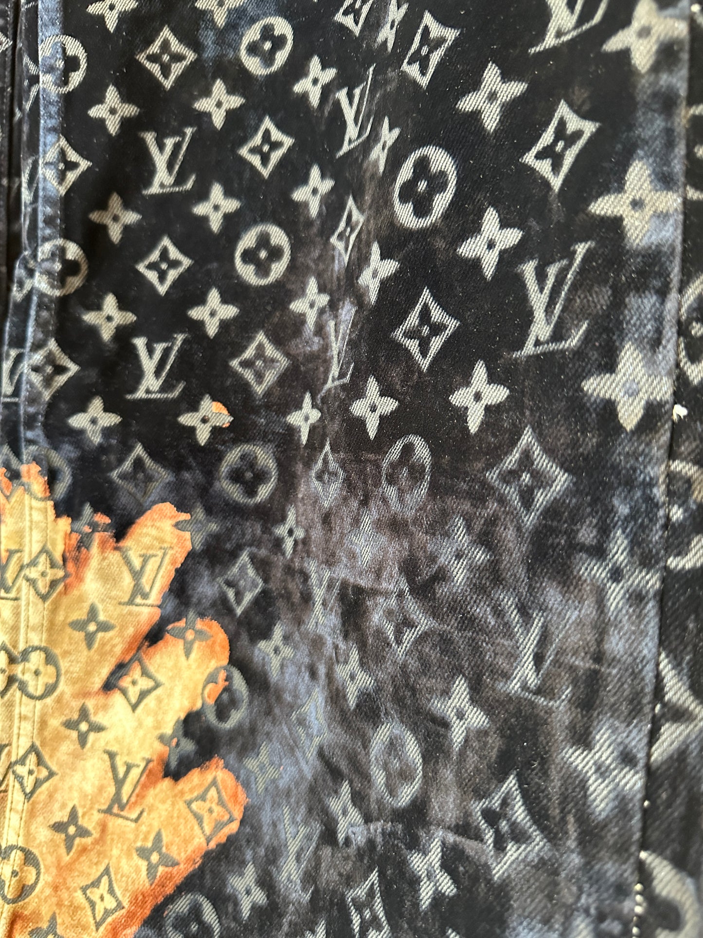 Louis Vuitton Monogram Velvet Burnout Jeans – Black & Beige