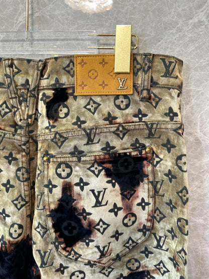 Louis Vuitton Monogram Velvet Burnout Jeans – Black & Beige