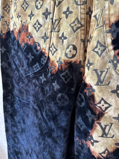 Louis Vuitton Monogram Velvet Burnout Jeans – Black & Beige