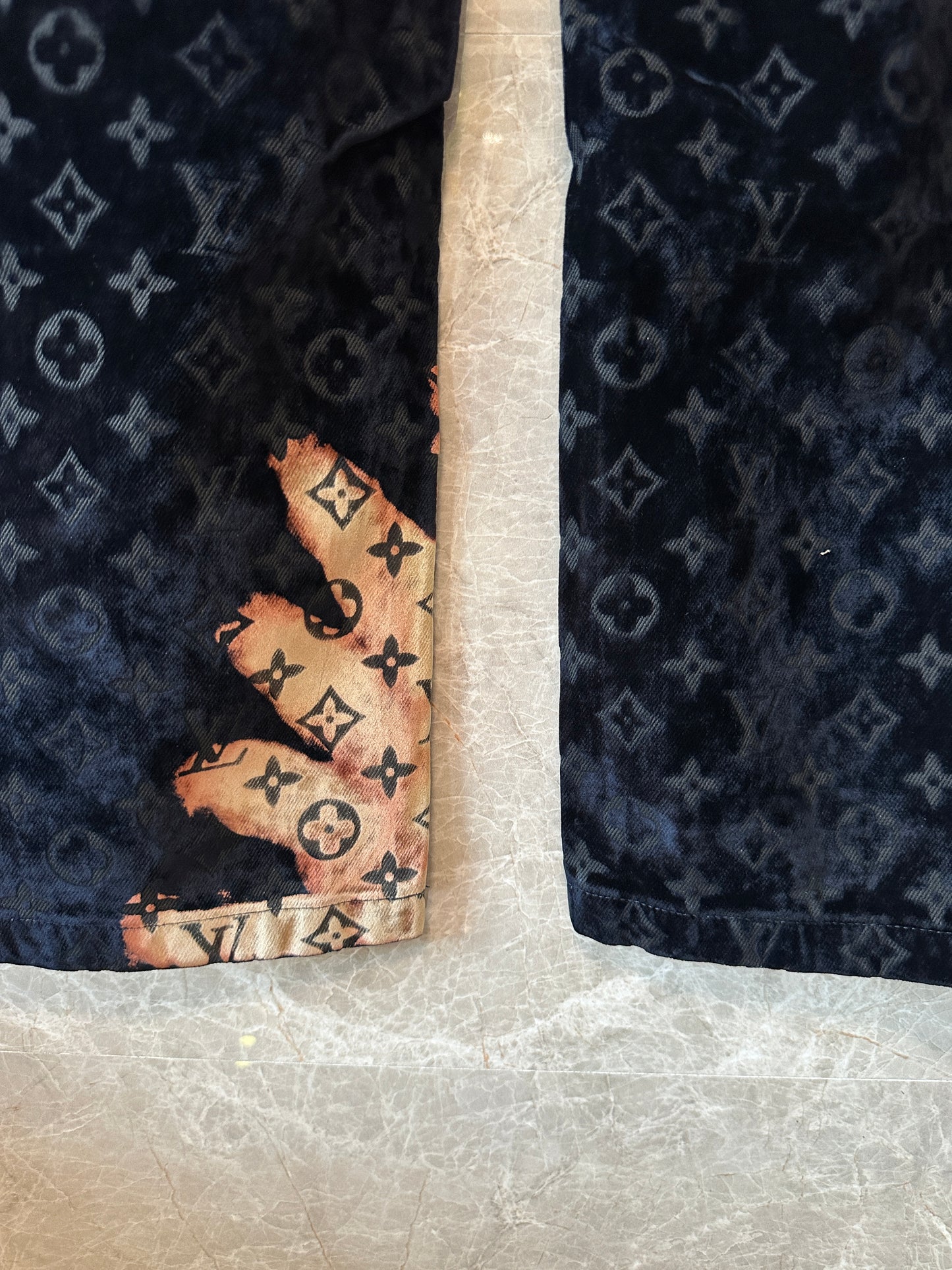 Louis Vuitton Monogram Velvet Burnout Jeans – Black & Beige