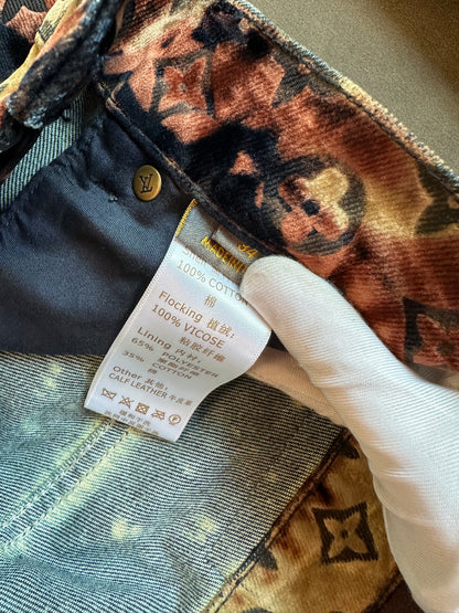 Louis Vuitton Monogram Velvet Burnout Jeans – Black & Beige