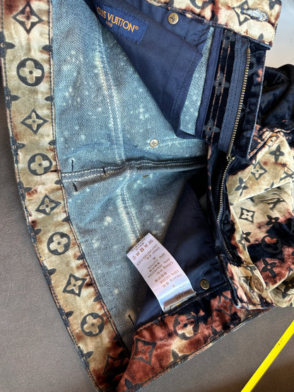Louis Vuitton Monogram Velvet Burnout Jeans – Black & Beige
