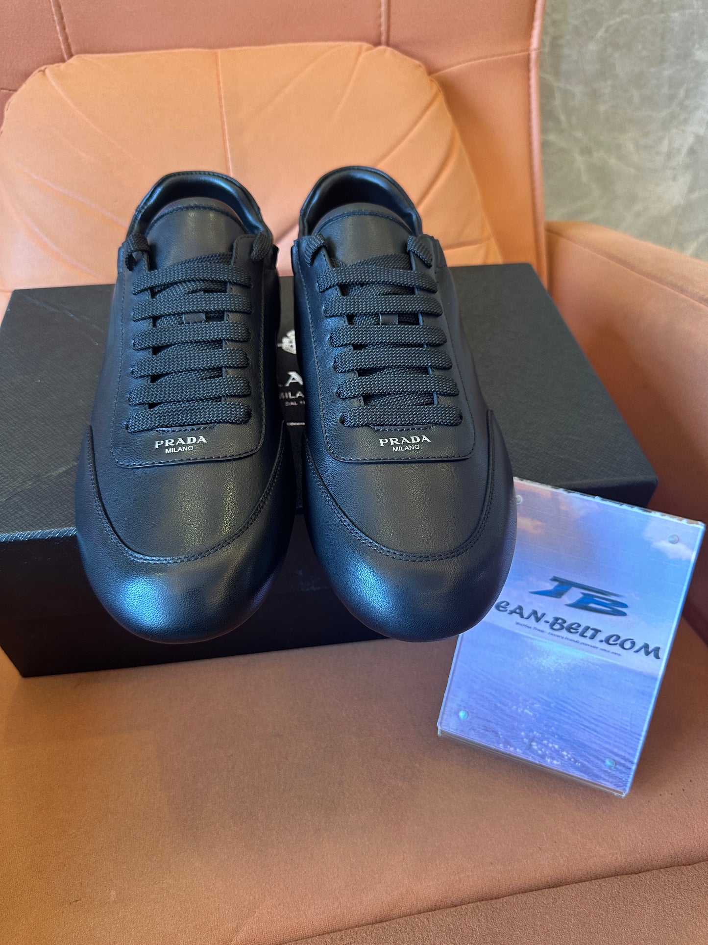 Prada Milano Black Leather Sneakers