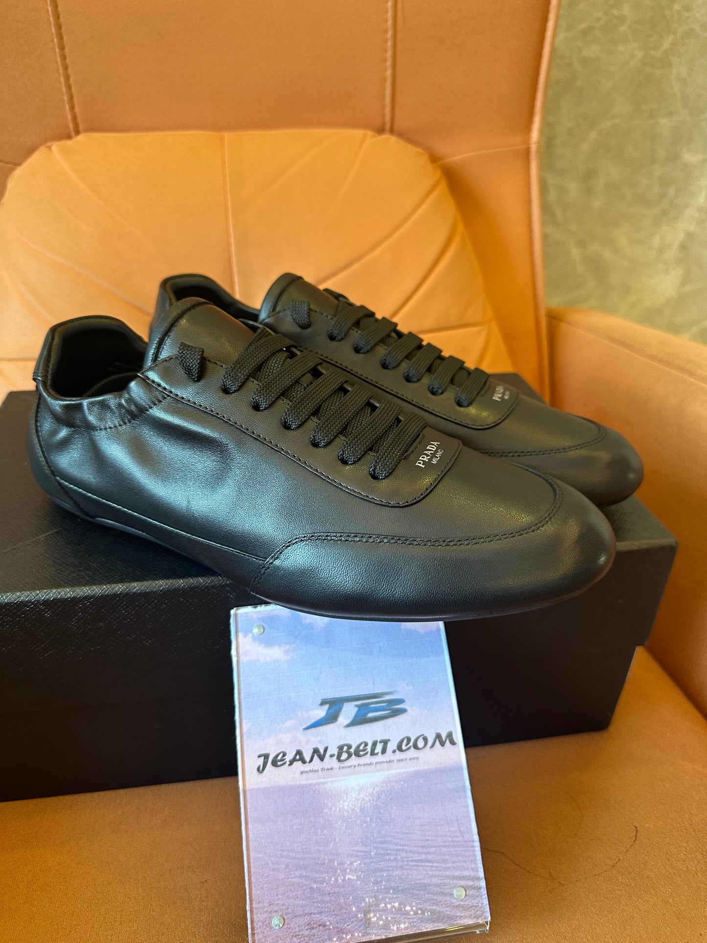 Prada Milano Black Leather Sneakers